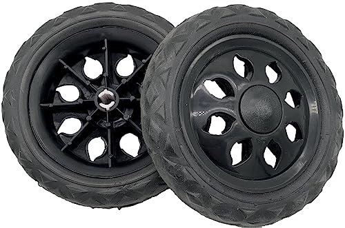 Shopping Trolley Wheels x 2 for 2 Wheel Granny Basket Supermarket Trolley Spare Replacement Wheels Black