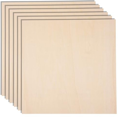 Lindenholzplatten für Bastelarbeiten, unlackierte Sperrholzplatten, quadratische Bastelarbeiten, Holzplatten für Laserprojekte, Holzverbrennung, Gravur, Beizen, Architekturmodus, 24 Stück