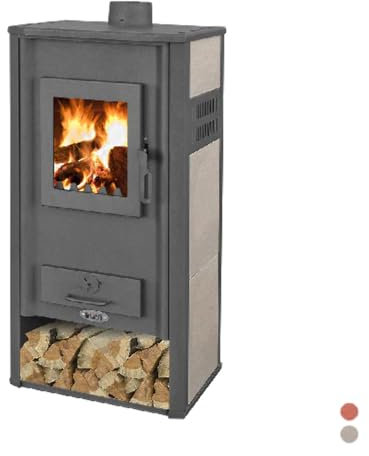 Estufa de leña ginebra hydro 20-22 kw rojo