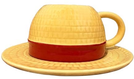 FINDAMAZE One Piece AnimeTazza,Luffy's Hat Tazza da Caffè in Ceramica Mug,Regalo Anime,Regalo per Natale, Compleanno, Anniversario(Luffy)