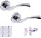 HANDLEZONE® Lobo Internal Door Handle Latch Pack, Complete with Lever On Rose Handles, 76mm Latch, 75mm Ball Bearing Hinges - Polished Chrome