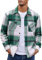 COOFANDY Mens Flannel Shirt Long Sleeve Checked Shirt Mens Casual Checked Jacket with Pockets Green S