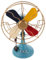 ABOOFAN Vintage Table Fan, Retro Style Table Fan Model Plastic Standing Fan Antique Household Fans Desk Top Fan for Bedroom Bathroom Bar Home DecorationGifts Colorful