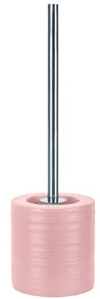 KW Luxury Ceramic/Porcelain/Stoneware Toilet Brush and Holder (Soft Pink)