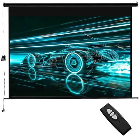 INMOZATA Motor Leinwand Beamer Elektrisch 247cm, Bild 221 x 124 cm(100 Zoll), Format 16:9, Fernbedienung, Deckenmontage & Wandmontage Projektor Leinwand für Heimkino Büro Schule Präsentationen-Schwarz