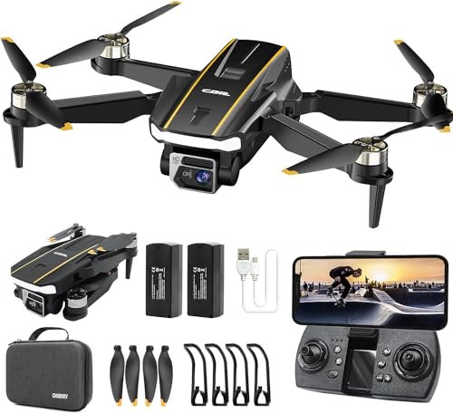 Enduring Brushless Motor Drone with Camera for Beginners, A68 WiFi Quadcopter with 2K HD Camera, Auto Hover, 3D Flips, Headless Mode, Trajectory Flight, 2 Batteries, Carrying Case