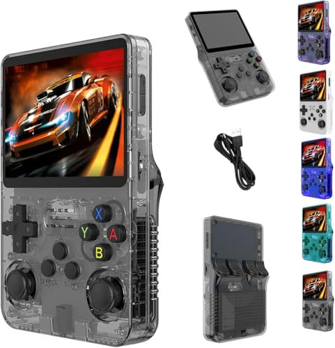 LYYG R36S Retro Handheld Game Console - 3.5 IPS Screen, 128GB Storage, 20,000 Pre-Loaded Classic Games, Portable Pocket Player (Black)