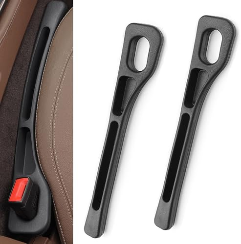 RHQFDM 2 Pieces 2025 Upgraded Car Seat Gap Filler,Universal Vehicle Mounted Gap Leak Proof Filling Strip,Car Seat Gap Storage Strips,Suitable for Sedans SUV Truck Seat Accessories(Black)