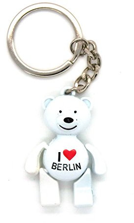 I Love Berlin Schlüsselanhänger Berliner Bär Souvenir Schlüsselring Andenken weiß