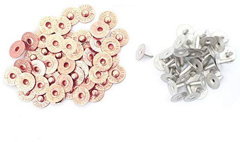 Trimming Shop 9.5mm Kupfer Denim Nieten Jeans Knopf Ersatz Waschbar für Lederhandwerk Deko, DIY Projects, 10 Stk. - Kupfer, 50