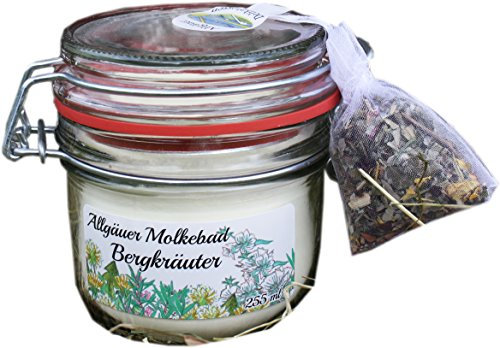 Allgäuer Molkebad Bergkräuter mit getrockneten Bergkräutern - Allgäuer Süßmolke - Natur Bad aus dem Allgäu - Badezusatz für die Badewanne