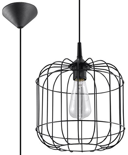 Sollux Lighting Celta Steel Pendant Light, Black