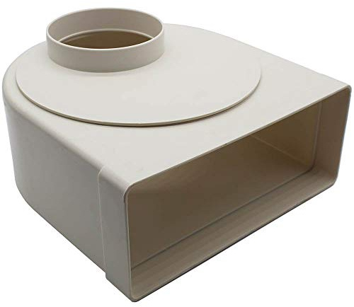 Kair 220 x 90mm to 100mm 90 Degree Elbow Plastic Duct Adaptor | Fits inside round duct pipe or flexible hose, Suitable for concealed installation