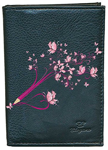 Syl'la Portefeuille Porte Monnaie pour Femme Noir en Simili Cuir (Crayon avec prénom)