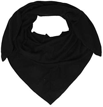 Zwillingsherz Dreieckstuch mit Kaschmir - Hochwertiger Schal im Uni Design für Damen - Halstuch und Damenschal - Strick-Waren für Sommer und Winter - 150cm x 120cm - schwarz