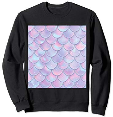 Meerjungfrau Kostüm Fasching Karneval Bunte Schuppen Flosse Sweatshirt