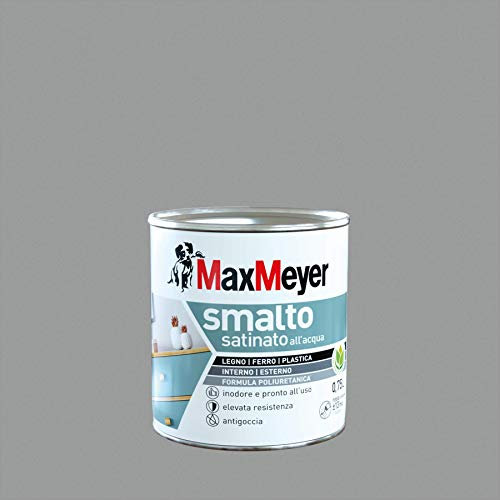 Maxmeyer Smalto All'Acqua Poliuretanico Satinato Grigio Pietra 0,75 L