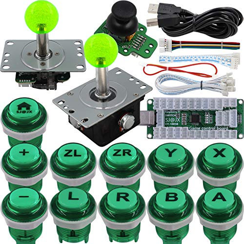 SJ@JX Arcade Game Controller 3D Gamepad Analog Stick Sensor Fly Joystick Microswitch MX LED Button USB Encoder Light Cable for PC PS3 Nintendo Switch Android Raspberry Pi