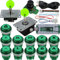 SJ@JX Arcade Game Controller 3D Gamepad Analog Stick Sensor Fly Joystick Microswitch MX LED Button USB Encoder Light Cable for PC PS3 Nintendo Switch Android Raspberry Pi