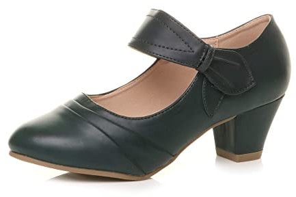 AJVANI mid Heel Mary Jane Strap Smart Work Comfort Court Shoes Size 8 41