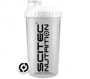 Scitec Nutrition Shaker, Shaker proteico, senza BPA, 700 ml, Bianco