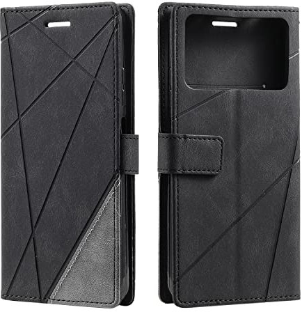 Vankii Coque pour Xiaomi Poco X4 Pro 5G, Rabat Portefeuille de Protection Cuir PU Etui, Silicone TPU Bumper Magnétique Housse, Flip Porte Cartes avec Fonction Support Cover Case (Noir)