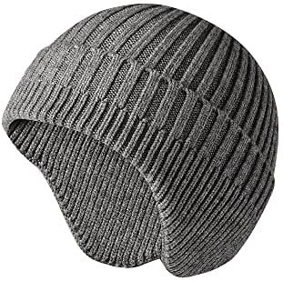 VIAUMBR Wintermütze Herren haube strickmütze Kopfbedeckung Mütze Damen Winter Unisex warme Dicke Skimütze 19 Hellgrau
