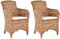 Krines Home 2er Set Esszimmersessel Bananenblatt-Rattan Esszimmerstuhl mit Armlehne Korbstuhl Esszimmer Sessel (Bananenblatt)