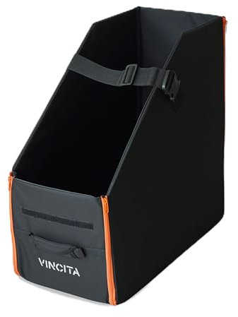 Vincita Keeper Box for Brompton Folding Bicycle - Folding Bike Storage Solution - Suitable for Brompton Bike - Keep The Bike Vertical in The Car Trunk to Save Space (Black with Orange Zipper)