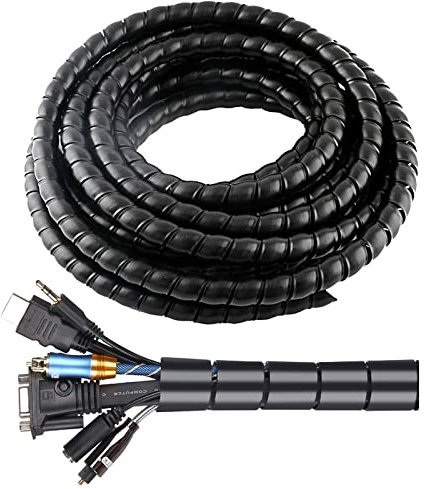 Spirale Avvolgicavo,Spirale Avvolgi Cavo Flessibile,Raccogli Cavi,Tubo a Spirale Diametro 8mm,Raccoglicavi Spiralato,Per Organizzare Cavi Di Tv,Computer,Home Theatre,11M