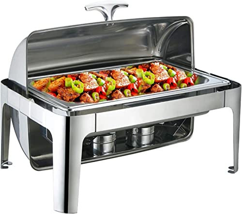 ACiyD Rectangle Chafing Dish Set, 9L Chafing Dish Set Food Warmer Buffet, Stainless Steel Chafing Dish Sets, for Buffet Catering Kitchen Party