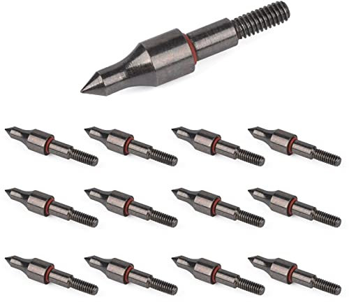 ELONG OUTDOOR 24pcs 100grn Schwarze Schraube in Praxis Breitspitzen Pfeilspitzen, Bogenschießen Bullet Field Punkte, kleine Spiel Armbrüste Compound Bögen Pfeil Tipps für Targeting üben Jagd schwarz