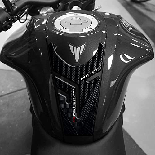 3D-Kunstharz-Aufkleber, kompatibel mit Yamaha MT-125 ab 2020 (Midnight Black, Tankschutz)