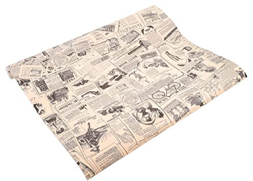 DOITOOL Retro Newspaper Wallpaper Peel and Stick Vintage Style Adhesive Wall for Kitchen Bathroom