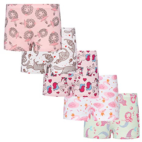 Allmeingeld Mädchen Hase Höschen Bunte Osterhasen Unterwäsche 5er Pack für 1-13 Jahre, Einhorn & Meerjungfrau, 5er-Pack, 12-13 Jahre