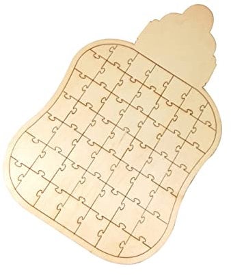Abaodam Wooden Personalised Guestbook Creative Milk Bottle Shape Wedding Jigsaw Visitors Book 49 Pieces Puzzle
