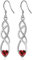 MASOP Ohrringe Silber 925 Hängend Unendlichkeitszeichen AAA Zirkonia Rot Herz Hängeohrringe Lange Infinity Ohrhänger Hochzeit Schmuck für Damen Frauen Braut