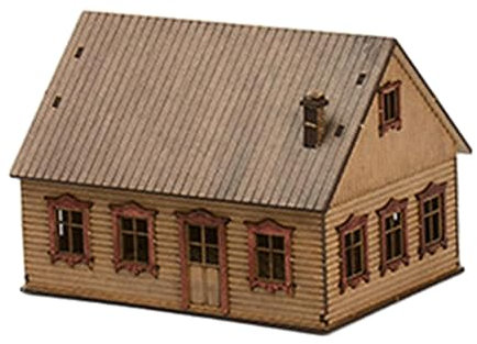 Amagogo 1:72 Desktop-Holzhaus-Modellbausatz, zerlegbar, Puzzle, Hobby, Spielzeug, DIY, Handwerk, Haus, Architektur, Szene für Sandtisch, Dekor, Zubehör, Stil c