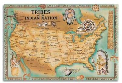 Wandkunst, Motiv: This Is A Map Of American Ureinwohner-Stammes, US-Karte der indischen Stämme, Wanddekoration, coole Malerei, Leinwand, Wandposter, Kunstdruck, moderne Familiendekoration, Poster,