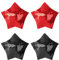 Auto-adhésif Cache-tétons, 2 Paires Paillettes crème Mamelon réutilisable Star Poitrine pétales Paillettes mamelons Autocollants Noir et Rouge Respirant Seins Patch (Noir et Rouge en Forme d'étoile)