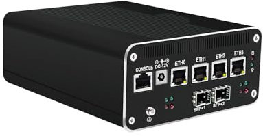 HUNSN Micro Firewall Appliance, Mini PC, PFSense, Mikrotik, OPNsense, VPN, Router PC, Pentium Gold 8505, RJ50, AES-NI, 4 x 2.5GbE I226-V, 2 x SFP+ Optical 10Gbe 82599ES, 16G RAM, 256G SSD