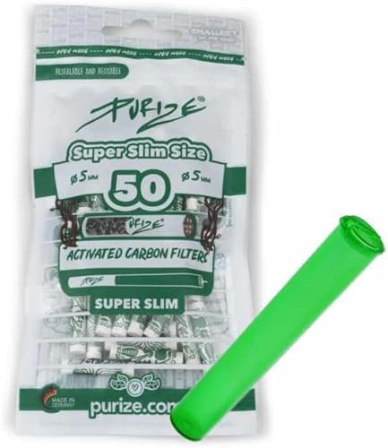 50-250 Stück PURIZE® Conical XTRA Slim Size Aktivkohlefilter + J Tube und 1/5 Sticker (250)