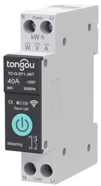 Interruptor Disyuntor Inteligente Tuya ZigBee 1P 6A 10A 16A 20A 25A 32A 40A 50A 63A Interruptor WiFi de Control Remoto Inalámbrico para el Hogar Inteligente (40A With Metering)