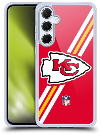 Head Case Designs Offizielle NFL Streifen Kansas City Chiefs Logo Gel Handyhülle Hülle [Militärischer Schutzgrad] Kompatibel mit Samsung Galaxy A55 5G
