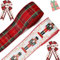 20 Yards Christmas Nutcrackers Wired Edge Ribbon 2.5 Vintage Red Green Plaid Burlap Ribbon for Christmas Winter Gift Wrapping Bow Wreath Making DIY Craft Home Decor Supplies