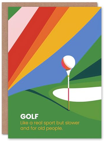 Artery8 Golf Old People Joke Sport Colourful Design Funny For Him Man Birthday Card