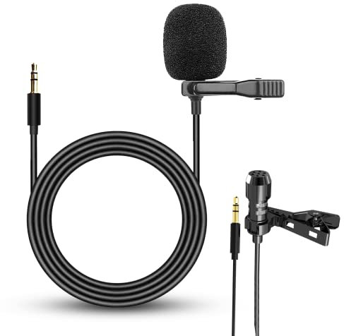 Hodozzy Microfono per Auto per Autoradio Plug and Play da 3,5 mm, Microfono Esterno per Auto, Microfono Universale Portatile con Clip Lavalier da 5 Piedi per Unità Principale Dell'auto