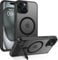 VENINGO for iPhone 15 Case, for iPhone 15 Phone Case Compatible with MagSafe Invisible Stand Matte Translucent Shockproof 360 Protective Magnetic Slim Case for iPhone 15, Black