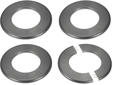PATIKIL 4 Pezzi Flangia Divisa a Parete 3,07/78mm Fibbia Piastra di Copertura per Protezione Autoadesiva Rotonda ABS per Rubinetto Tubo Acqua Doccia Decorativa, Grigio
