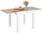 Outsunny 80/160x80x75 cm Ausziehbarer Gartentisch, Aluminium Rechteckiger Esstisch für 4-6 Personen mit PSPC Platte, Für Terrasse, Balkon und Außenbereich, Weiß